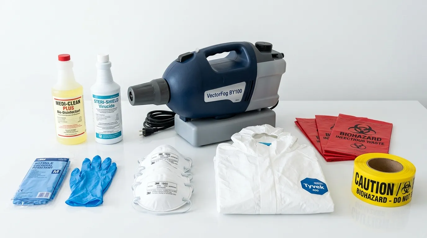 Professional biohazard remediation crew working in Boca Del Mar